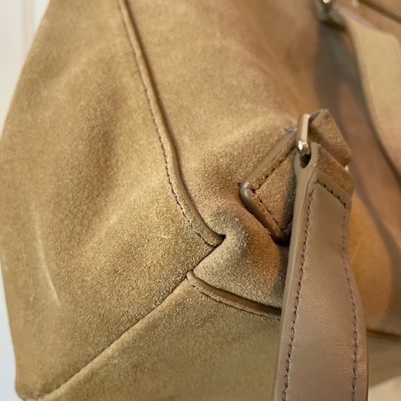 All Saints Ziggy Tan Suede Backpack Bag Purse Cappuccino - Picture 8 of 11